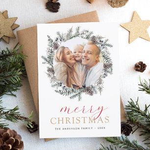 Budget Modern Christmas Photo Card
