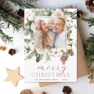 Budget Modern Christmas Photo Card
