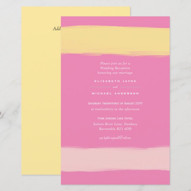 BUDGET Modern Colour Swash Wedding Invite A9 (Front/Back)