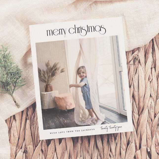 Budget Modern Deco Merry Christmas Holiday Photo (Creator Uploaded)