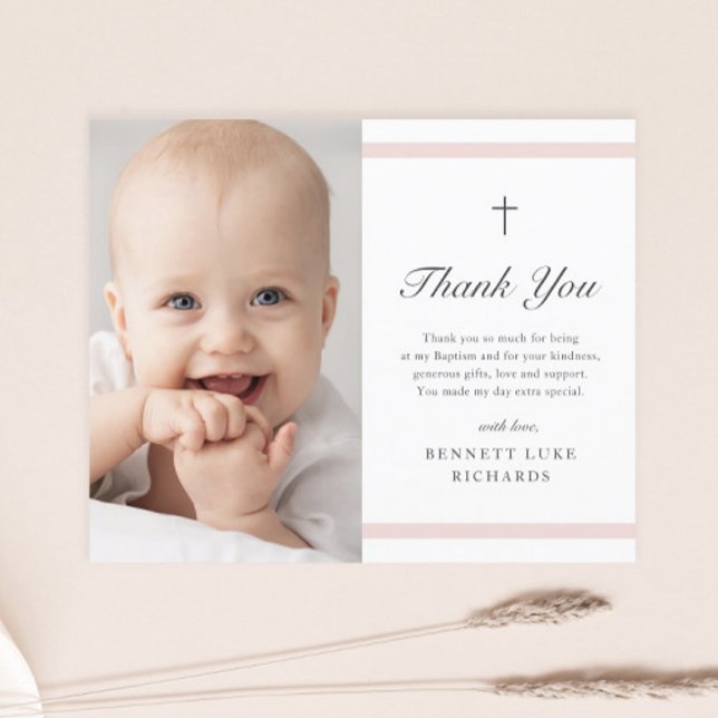 Budget Modern Elegance Girls Baptism Thank You  (Creator Uploaded)