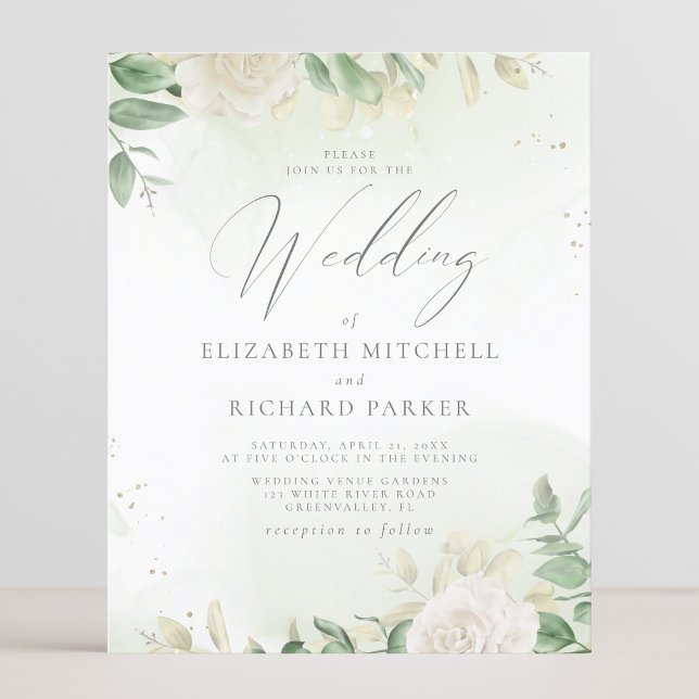 Budget Modern Elegant Floral Wedding Invitation (Creator Uploaded)
