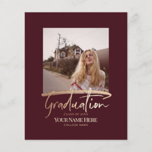 Budget Modern Elegant Graduation Photo Invitations Flyer