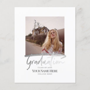 Budget Modern Elegant Graduation Photo Invitations Flyer