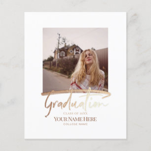 Budget Modern Elegant Graduation Photo Invitations Flyer