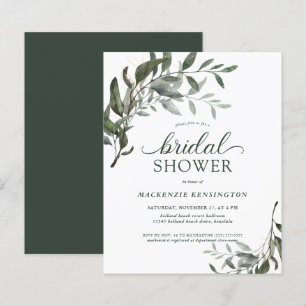 BUDGET Modern Eucalyptus Bridal Shower Invitation