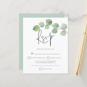Budget Modern Eucalyptus Wedding RSVP
