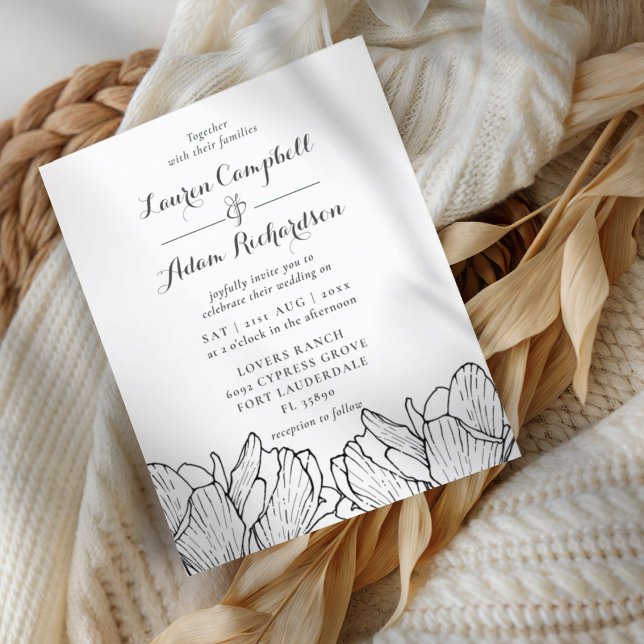 Budget Modern Floral  Wedding Invitation (Creator Uploaded)