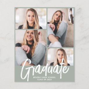 Budget Modern Four Photo Script Graduation   Sage 