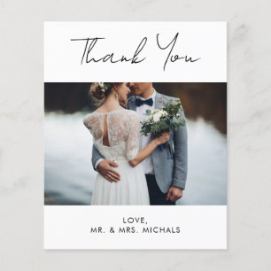 Budget Modern Full Photo Wedding Thank You Flyer