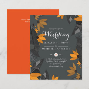 BUDGET Modern Garden Leaves Wedding Invitation