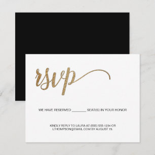 Budget Modern Gold Simple RSVP  Reserved Seat Enclosure Card