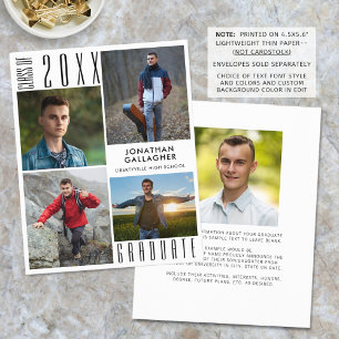 Budget Modern Graduation 5 Photo Announcement