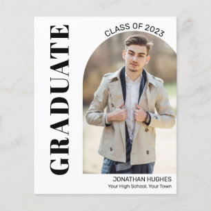 Budget Modern Graduation Photo Announcement Card