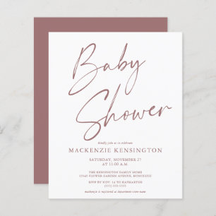 Budget Modern Handwritten Script Baby Shower