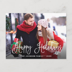 Budget Modern Happy Holidays PHOTO Christmas Card