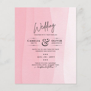 BUDGET Modern Iced Pink Ombre Wedding Invites Flyer