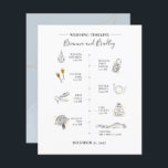 Budget Modern Icons Wedding Itinerary Program<br><div class="desc">Cute Modern Icon Wedding Itinerary Program you can easily customise for your guests</div>