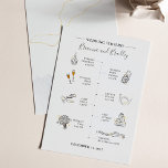 Budget Modern Icons Wedding Itinerary Program<br><div class="desc">Cute Modern Icon Wedding Itinerary Program you can easily customise for your guests</div>