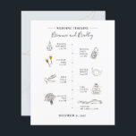Budget Modern Icons Wedding Itinerary Program<br><div class="desc">Cute Modern Icon Wedding Itinerary Program you can easily customise for your guests</div>