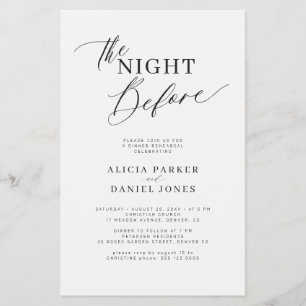 Budget modern ivory rehearsal dinner invitation flyer