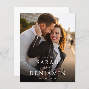 Budget Modern M Photo Vertical Chic Save the Date 