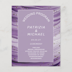 Budget Modern Mauve Purple Wedding program