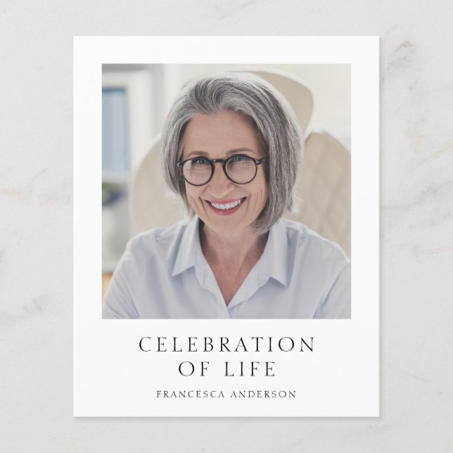 Budget Modern Memorial Celebration of Life Photo  Flyer (Front)