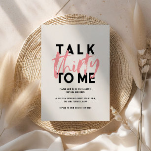 budget Modern minimal typography girly pink 30th Card