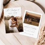 Budget Modern Minimalist Boho 2 Photo Wedding Invitation<br><div class="desc">Capture the magic of your special day with our Budget Modern Minimalist Boho 2 Photo Wedding Invitation. Featuring handwritten calligraphy script and boho style photography,  this minimalist design is perfect for minimalist weddings.</div>
