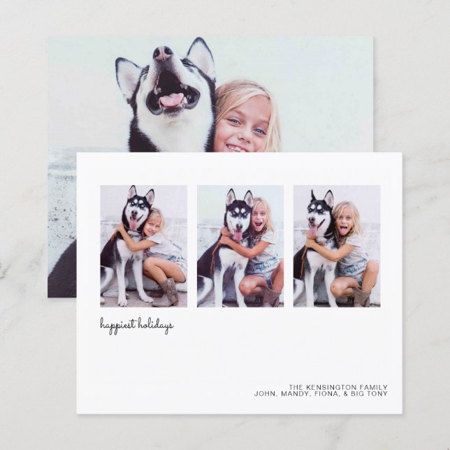 Budget Modern Minimalist Holiday Photo (Front/Back)