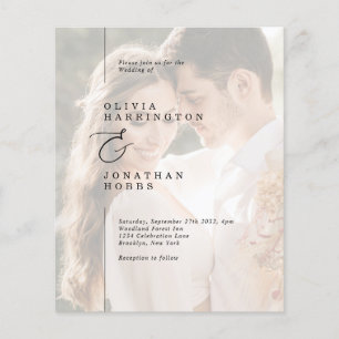 BUDGET Modern Minimalist Line Border Photo Wedding