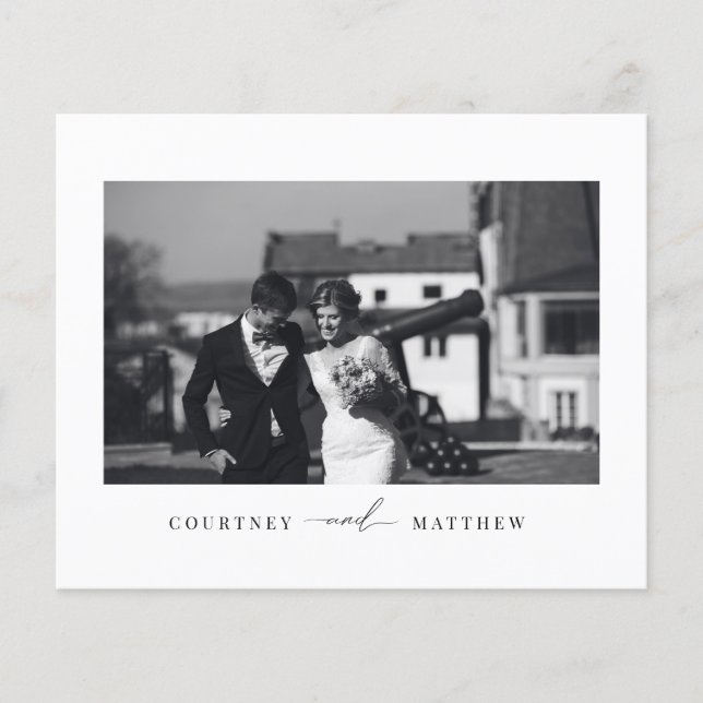 Budget Modern Minimalist Photo Thank You Card (Front)