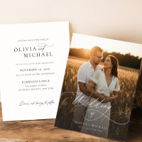 Budget Modern Minimalist Photo Wedding Invites