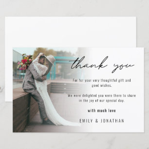 Budget Modern Minimalist Photo Wedding Thank You