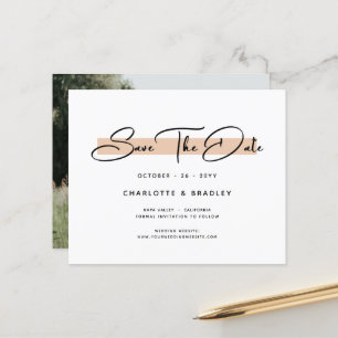 Budget Modern Minimalist Script Save The Date