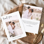 Budget Modern Minimalist Thank You Cards<br><div class="desc">Budget Wedding Thank You Cards that have a photo on the front and back. The Thank you cards contain a modern hand lettered cursive script typography that are elegant,  simple and modern to use after you minimalist simple wedding day celebration.</div>