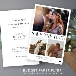 Budget modern multi photo wedding save the date flyer