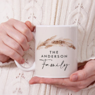 Budget modern natural pampas grass family gift mug