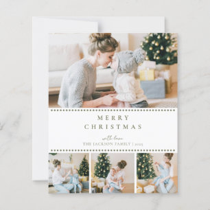 BUDGET Modern Olive Green Multi Photo Christmas