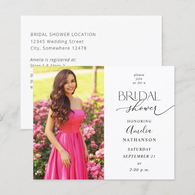 Budget Modern Photo Bridal Shower (Front/Back)