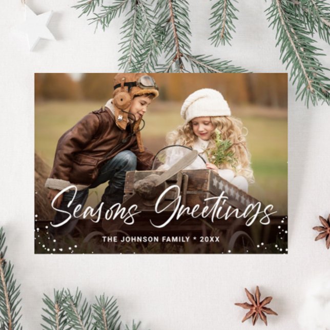 Budget Modern PHOTO Christmas Greeting Card (Creator Uploaded)