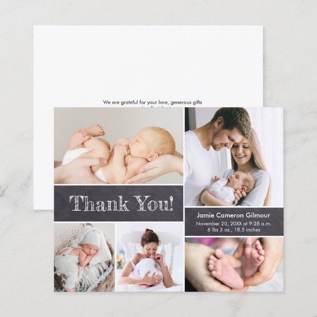Budget Modern Photo Collage boy baby shower (Front/Back)