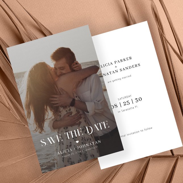 Budget modern photo destination wedding save date (Creator Uploaded)