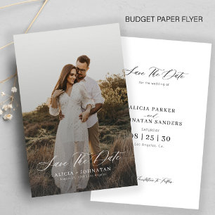 Budget modern photo elegant wedding save the date flyer