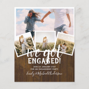 BUDGET Modern PHOTO ENGAGEMENT Announcement Flyer