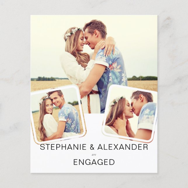 Budget Modern Photo Engagement Party Invitation (Front)