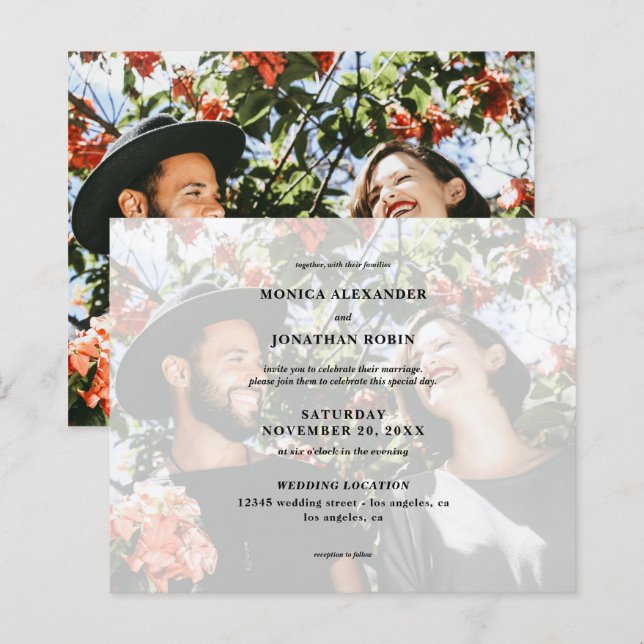 Budget Modern Photo Horizontal Wedding (Front/Back)