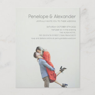 Budget Modern Photo Overlay Fun Wedding Invite