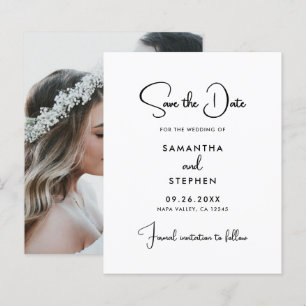 Budget Modern Photo Save The Date Card
